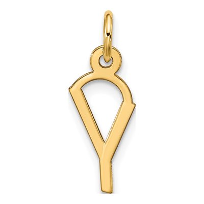 10K Yellow Gold Large Block Initial Y Charm – view 3