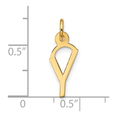 10K Yellow Gold Large Block Initial Y Charm – view 4