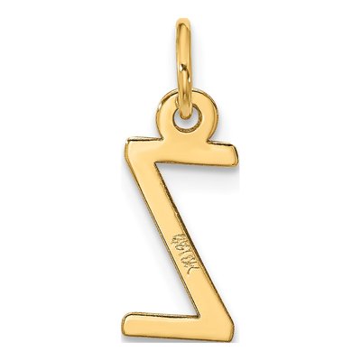 10K Yellow Gold Large Block Initial Z Charm – view 3