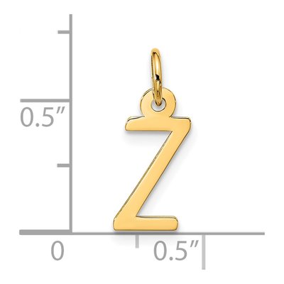 10K Yellow Gold Large Block Initial Z Charm – view 4