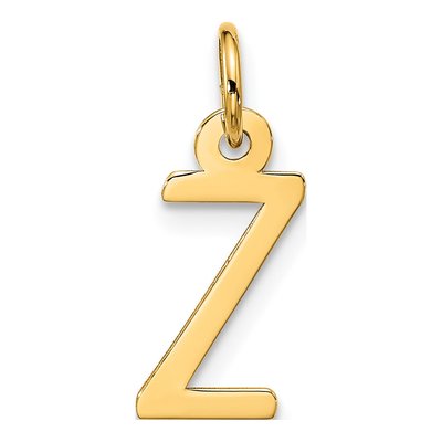 10K Yellow Gold Large Block Initial Z Charm