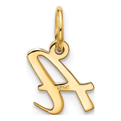 10K Yellow Gold Script Initial A Pendant – view 3