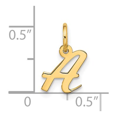 10K Yellow Gold Script Initial A Pendant – view 4