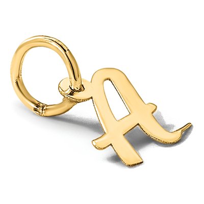 10K Yellow Gold Script Initial A Pendant – view 5