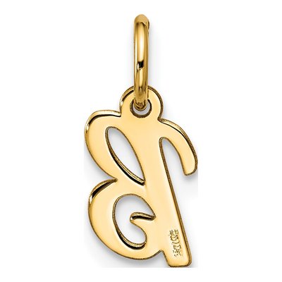 10K Yellow Gold Script Initial B Pendant – view 3