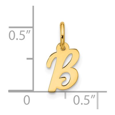 10K Yellow Gold Script Initial B Pendant – view 4