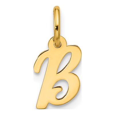 10K Yellow Gold Script Initial B Pendant