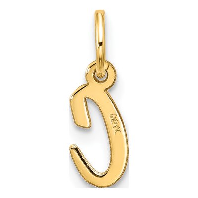 10K Yellow Gold Small Script Initial C Charm – view 3