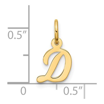 10K Yellow Gold Script Initial D Charm – view 4
