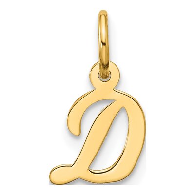10K Yellow Gold Script Initial D Charm