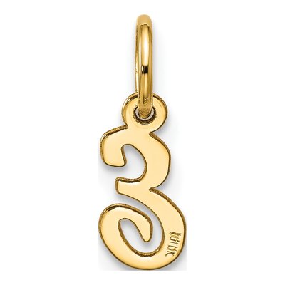 10K Yellow Gold Script Initial E Charm – view 3
