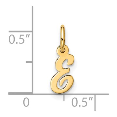 10K Yellow Gold Script Initial E Charm – view 4