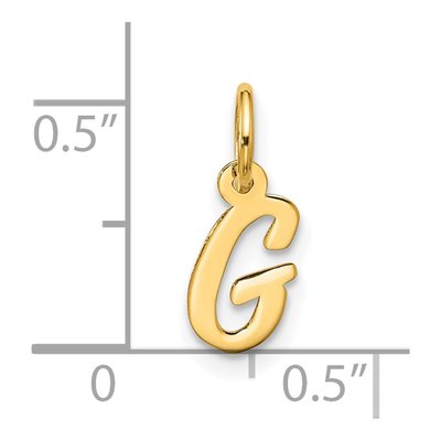 10K Yellow Gold Script Initial G Charm – view 4