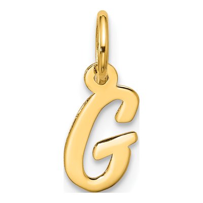 10K Yellow Gold Script Initial G Charm