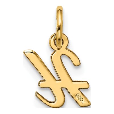 10K Yellow Gold Script Initial H Pendant – view 3