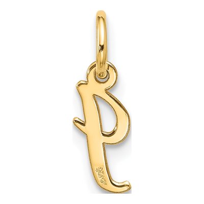 10K Yellow Gold Script Initial I Pendant – view 4