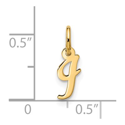10K Yellow Gold Script Initial I Pendant – view 5