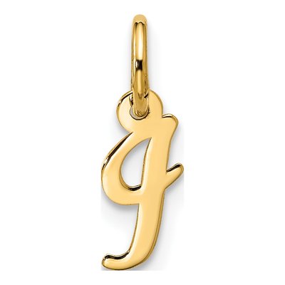 10K Yellow Gold Script Initial I Pendant