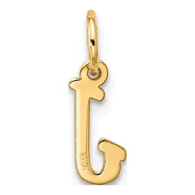 10K Yellow Gold Script Initial J Pendant – view 4