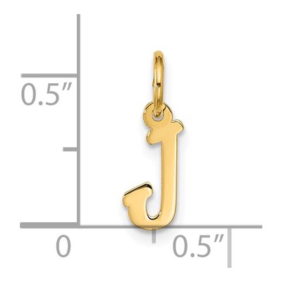 10K Yellow Gold Script Initial J Pendant – view 5