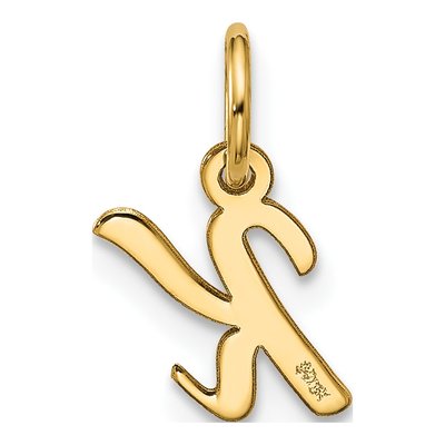 10K Yellow Gold Script Initial K Pendant – view 3