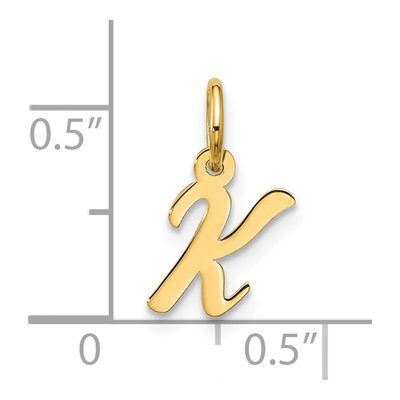 10K Yellow Gold Script Initial K Pendant – view 4