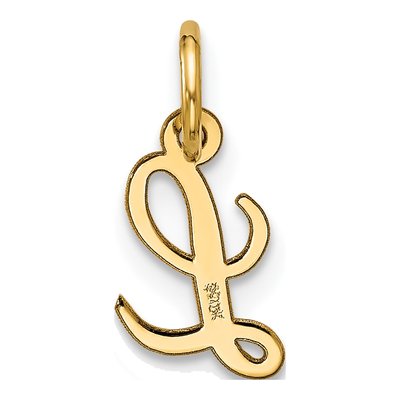 10K Yellow Gold Script Initial L Pendant – view 3