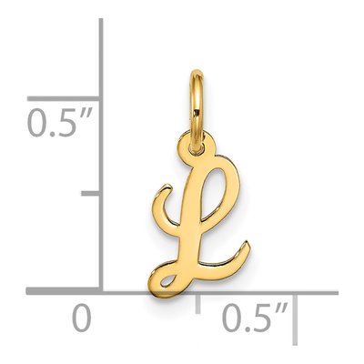 10K Yellow Gold Script Initial L Pendant – view 4