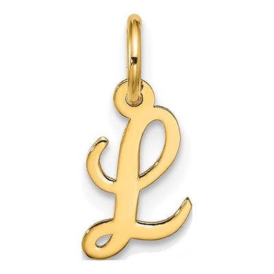 10K Yellow Gold Script Initial L Pendant