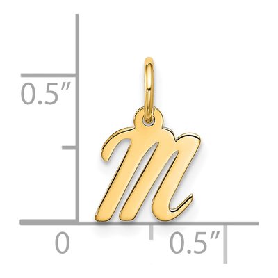 10K Yellow Gold Script Initial M Pendant – view 4