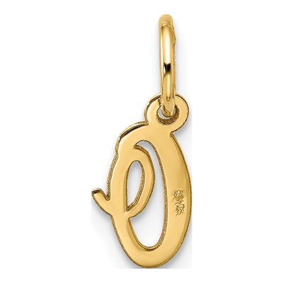 10K Yellow Gold Script Initial O Charm – view 4