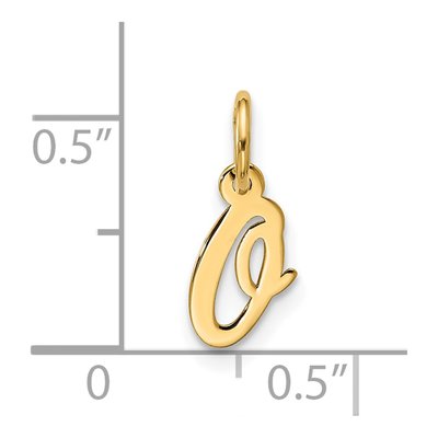 10K Yellow Gold Script Initial O Charm – view 5