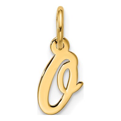 10K Yellow Gold Script Initial O Charm
