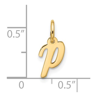 10K Yellow Gold Script Initial P Pendant – view 4