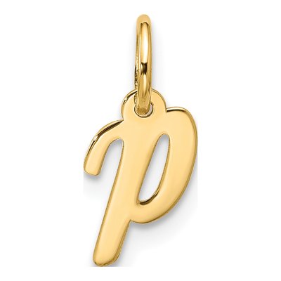 10K Yellow Gold Script Initial P Pendant