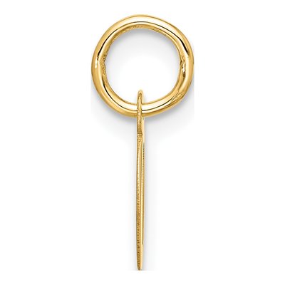 10K Yellow Gold Small Script Initial Q Charm – view 2