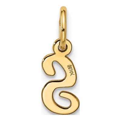 10K Yellow Gold Script Initial S Pendant – view 3