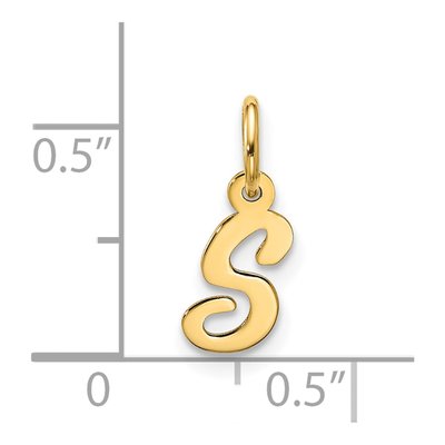 10K Yellow Gold Script Initial S Pendant – view 4