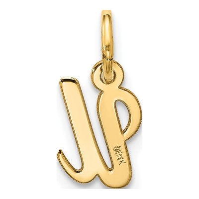 10K Yellow Gold Script Initial U Charm – view 3