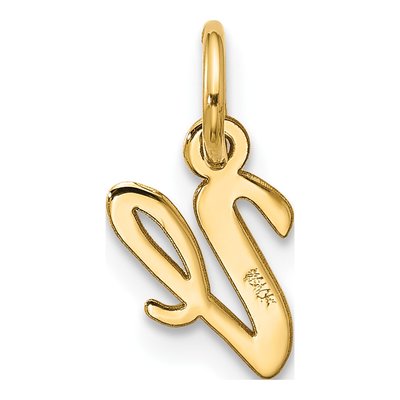 10K Yellow Gold Script Initial V Charm – view 4