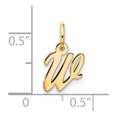 10K Yellow Gold Script Initial W Pendant – view 4