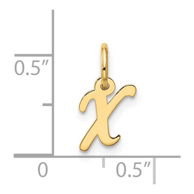 10K Yellow Gold Script Initial X Charm – view 4