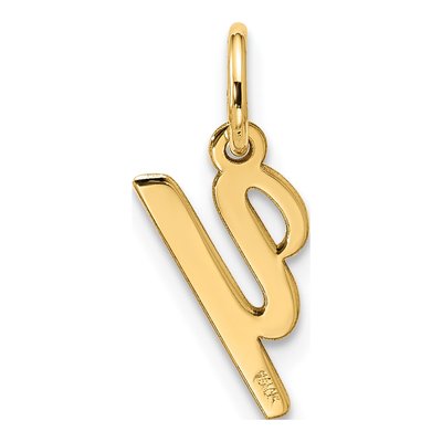 10K Yellow Gold Script Initial Y Pendant – view 3