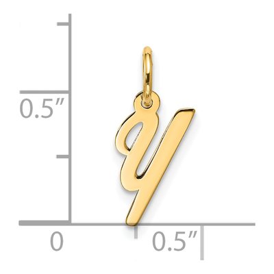 10K Yellow Gold Script Initial Y Pendant – view 4