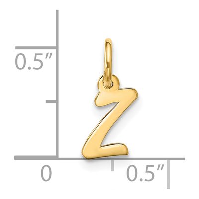 10K Yellow Gold Script Initial Z Charm – view 4