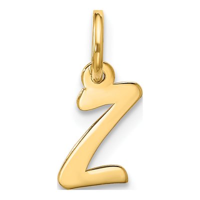 10K Yellow Gold Script Initial Z Charm