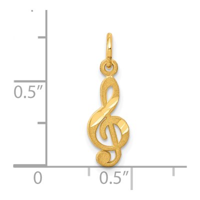 10K Yellow Gold Small Treble Clef Charm – view 4