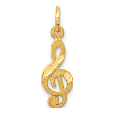 10K Yellow Gold Small Treble Clef Charm