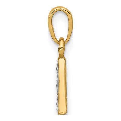 10K Yellow Gold Diamond Initial A Pendant – view 3
