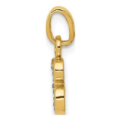 10K Yellow Gold Diamond Initial B Pendant – view 3